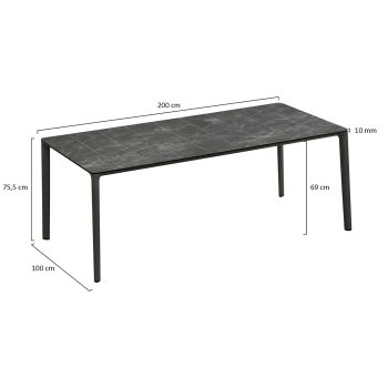 95422140 Tiki Diningset Antraciet Tafel Afmeting