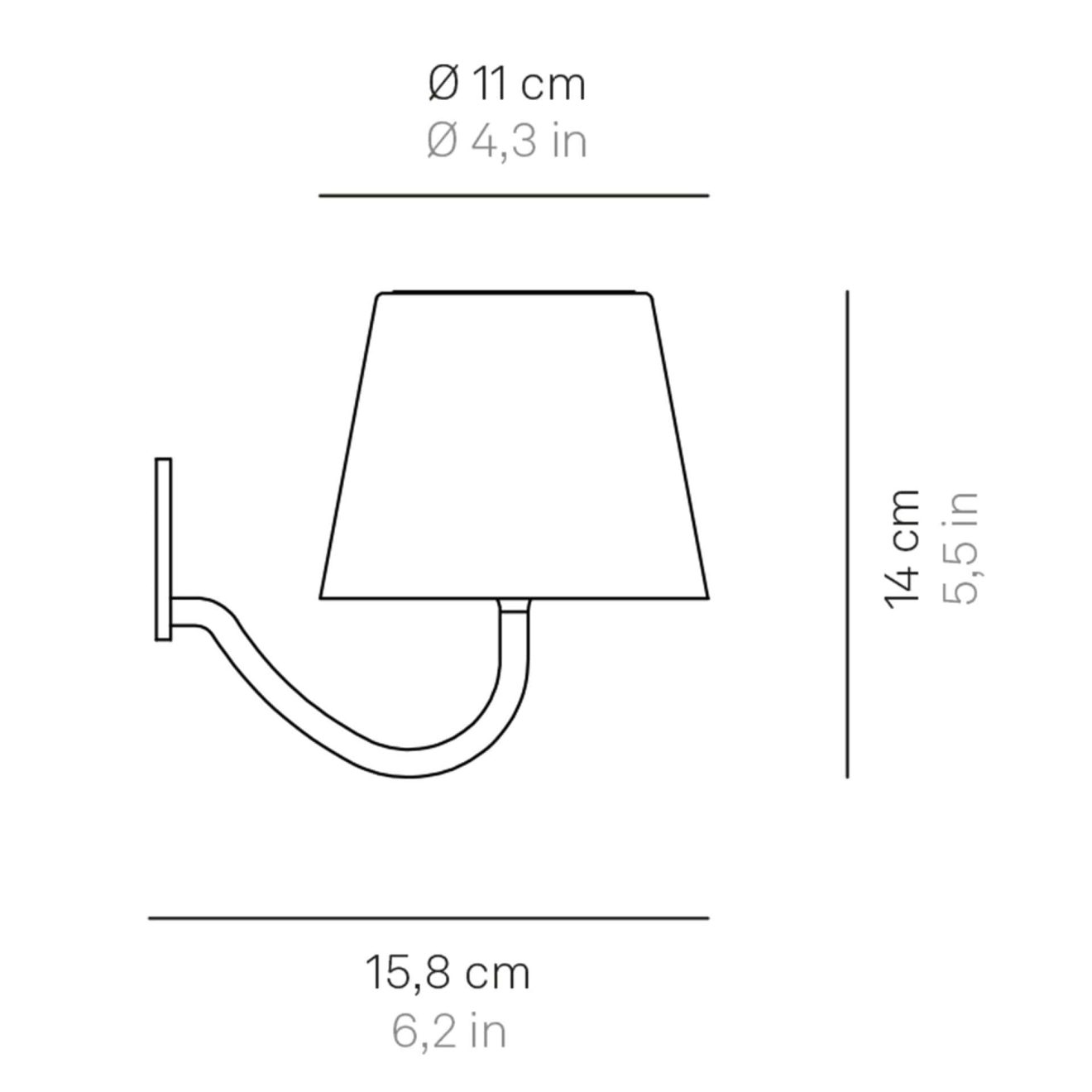 97114570 Wandlamp Poldina Wit Afmeting